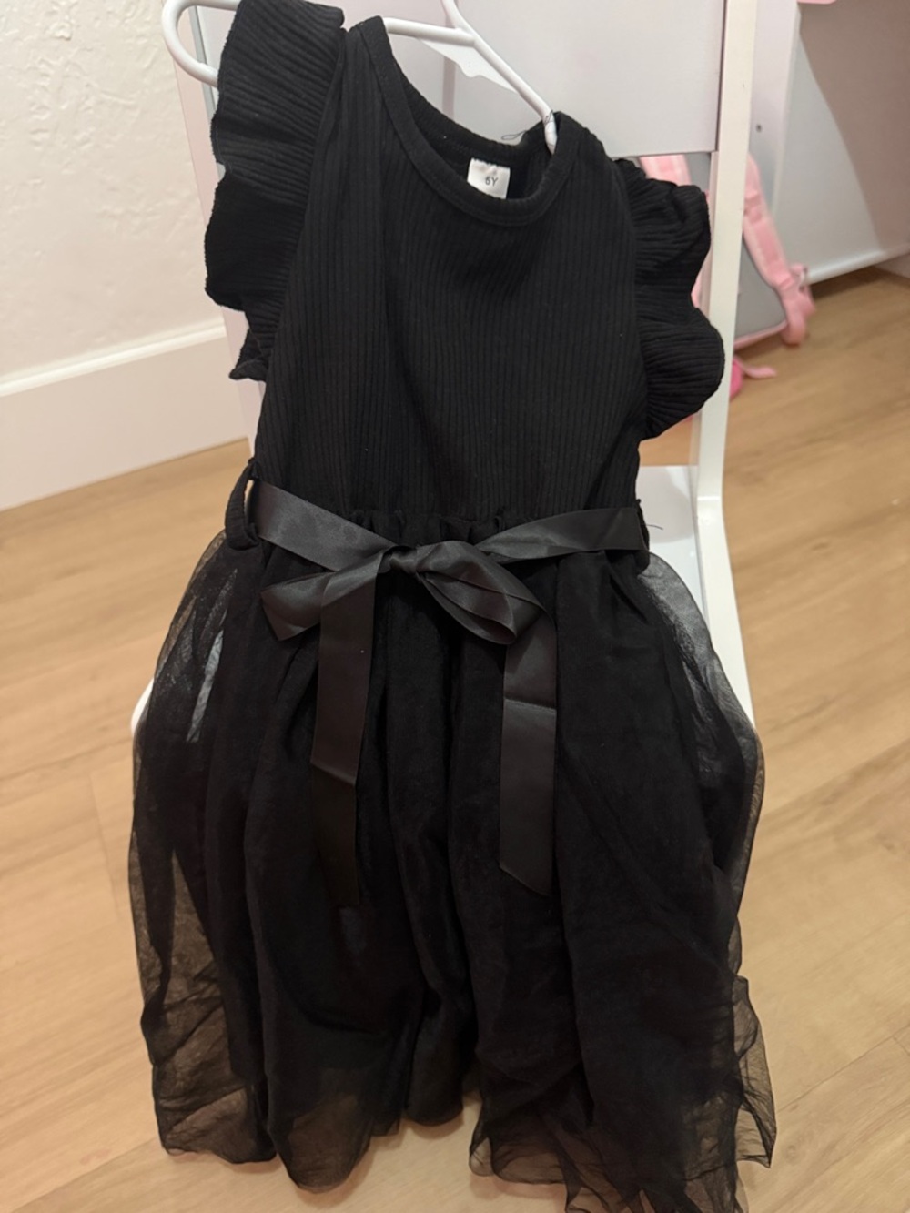 Amazon Black Tulle Dress with Satin Waist Bow